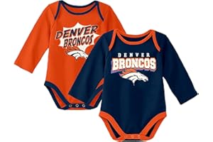 OUTERSTUFF NFL Officially Licensed Newborn Infants 0-18m Sunday Star 2 Pack Snap Closure Cotton Creeper Bodysuit Romper Set