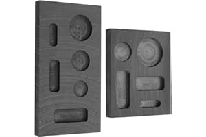 2pcs Graphite Mold Set, Mini Graphite Casting Ingot Mold for Casting Gold Silver Aluminum Copper & Brass High-Purity DIY Meta