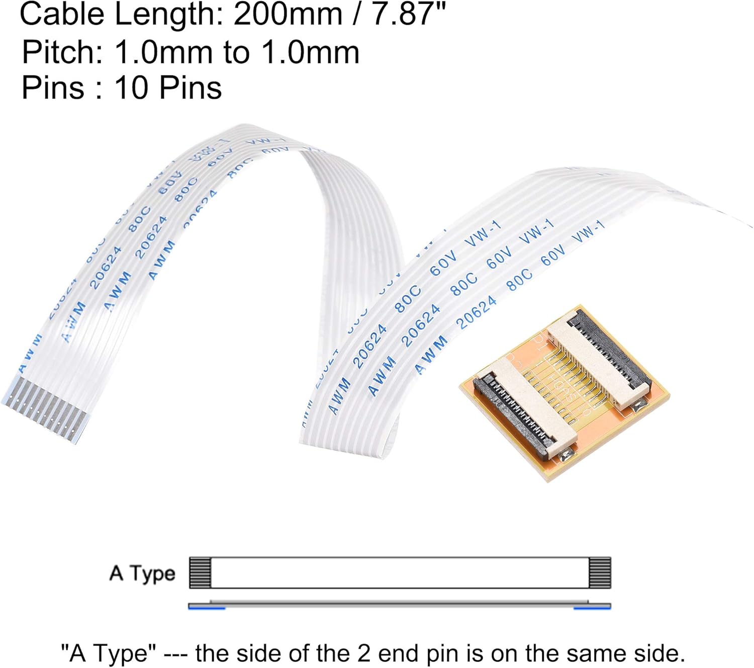 sourcing map Flexible Flat Cable (A Type) and Flip Up to Mount Extend Adapter Kit - Image 3