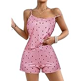 Marvmys Women's Pajama Set Sleeveless Cami Shorts Pajamas Cotton Summer Sleepwear Nightwear Soft Pjs Lounge Set S-2XL