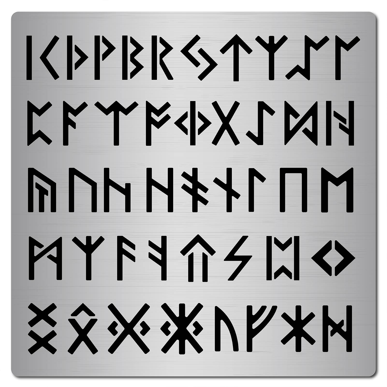 GORGECRAFT 6.3 Inch Metal Runes Stencil Stainless Steel Ancient Alphabet Painting Reusable Template Journal Tool for Painting, Wood Burning, Pyrography and Engraving Crafts — image 1
