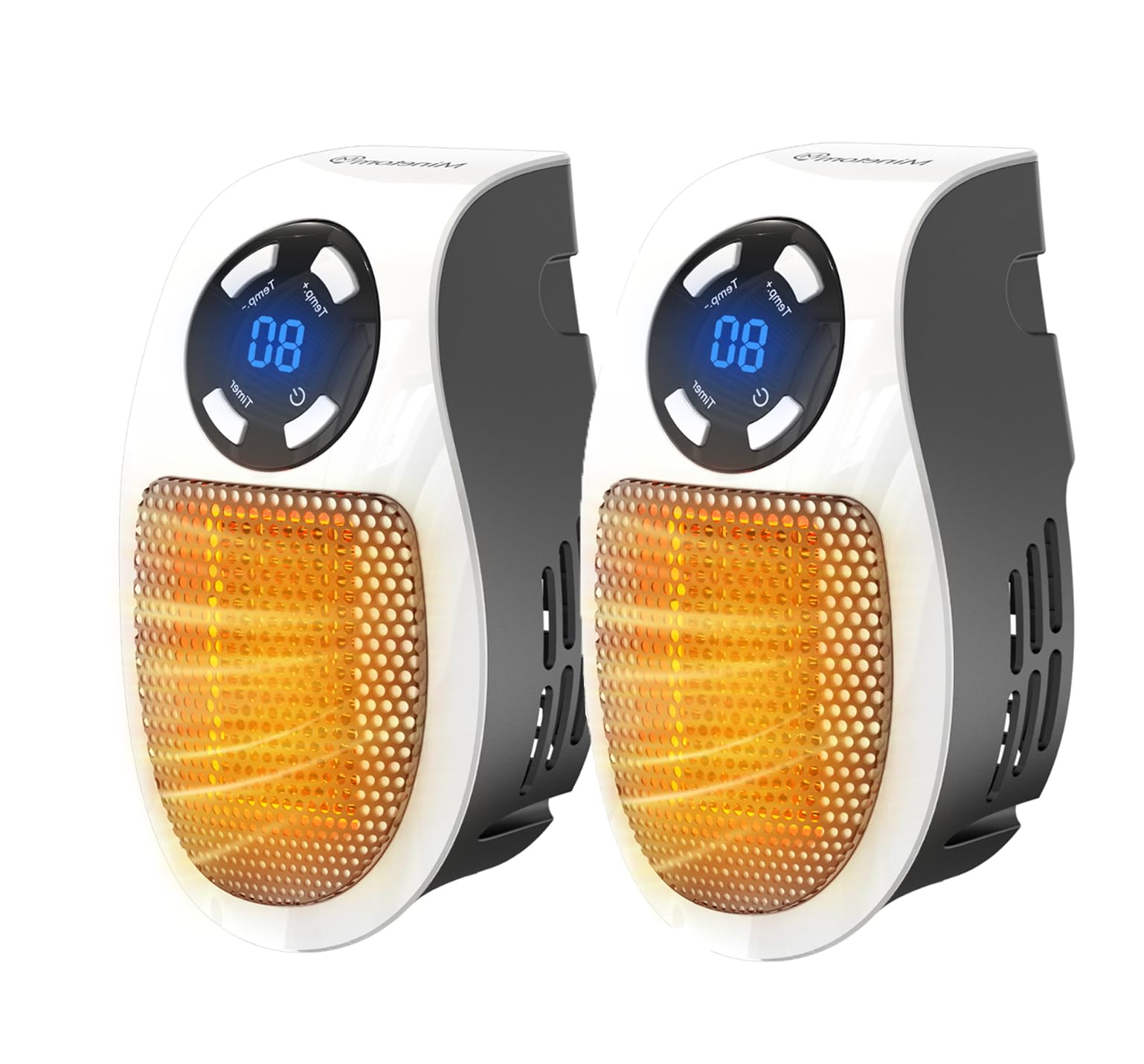 Photo 1 of 450W Plug in Heater for Indoor Use, Wall Outlet Electric Heater with Remote, 12H Timer & LED Display, PTC Ceramic Fast Heat Safely for Bedroom Office,2PC