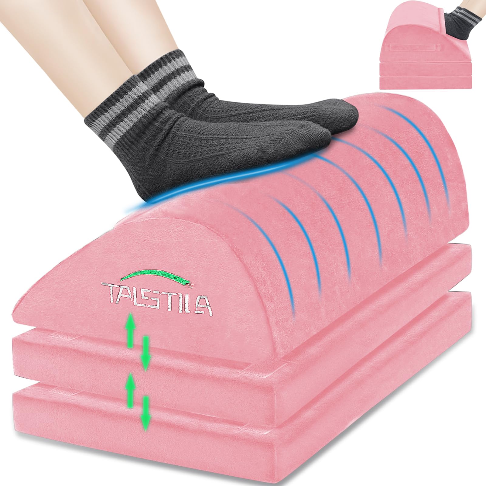 Photo 1 of TALSTILA Foot Rest for Under Desk at Work, Under Desk Footrest, Ergonomic 3 Adjustable Heights Footrests, Footrest with Feet Warm Pocket, for Office Desks & Office Chair - Back & Leg Hip Pain Relief