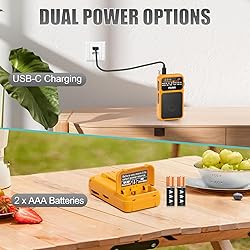 PRUNUS J-555 Pocket Radio AM FM USB-C