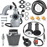 HOLATO PZ22 Carburetor Carb Air filter Throttle Handle Grips Cable Kit for 110cc 125cc XR50 CRF50 CRF50f CRF110 TaoTao DB14 DB24 SSR110 SSR125 Coolster Apollo Pit Dirt Bike Chinese 4 Wheeler ATV Black