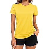 TACVASEN Women's Short Sleeve Workout Shirts UPF 50+ Sun Protection Quick Dry Athletic Tops for Running Gym Tee