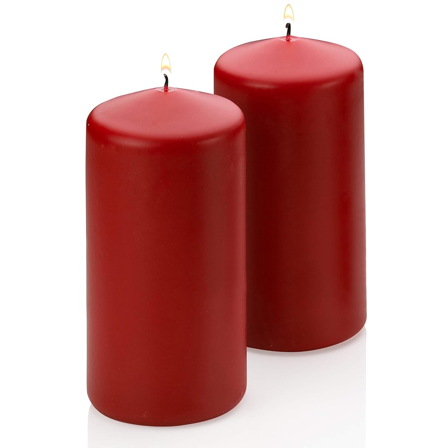 Set of 2 Scented Candles 3 inch Thick Apple Cinnamon 6 inch Tall Light