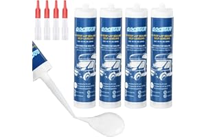 GOCIEAN 2026 Version RV Roof Sealant 4 Pack, Self-Leveling Lap Sealant White, Camper Caulk for RV Roofing, Maintenance, Repair