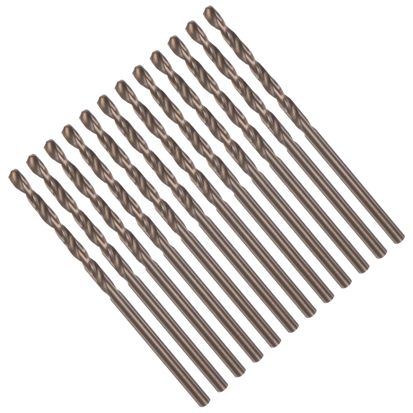 CoCud Cobalt Twist Drill Bits, 2.6mm Cutting Diameter 0.1" Shank, M35 High-Speed Steel Jobber Drill Bit Set (Applications: for Metal Wood Plastic), 12-Pieces