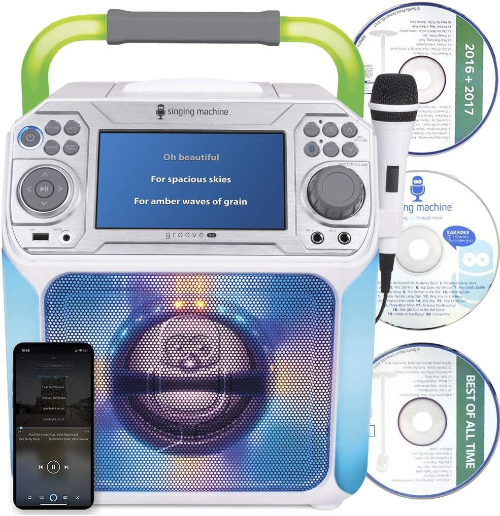 Singing Machine STVG782W CD Bluetooth Karaoke Machine with inbuilt