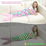 WERNNSAI Mermaid Tail Blanket 110x40cm Glow in Dark Kids Blanket view 2