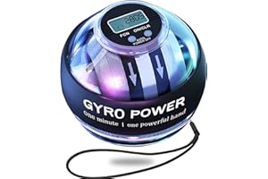 KIMPOK Curaball Hand Exerciser–Torque Ball Strengthener with Counter, LED Lights, Auto-Start Gyroscopic Wrist Trainer for Arms, Fingers & Forearms, Grip Training Tool for Home