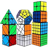 Speed Cube Set, Aitey Cube Bundle 2x2 3x3 4x4 5x5 Pyramid Megaminx Skew Mirror Ivy Windmill Sticker Magic Cube Collection - P