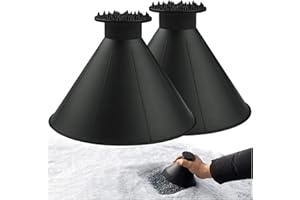 CLESDF Magical Ice Scrapers for Car Windshield - 2 Pack Cone Magic Car Ice Scraper with Funnel, Round Snow Scraper for Christmas Present