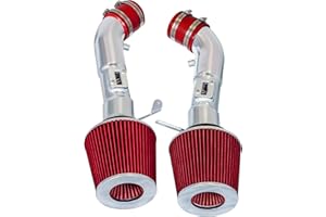 RTUNES RACING Cold Air Intake System with Heat Shield Kit + Filter Combo RED Compatible For 09-20 Nissan 370Z / Infiniti 08-13 G37 / 14-15 Q50 3.7L V6