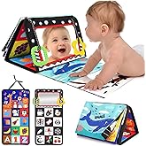 URMYWO Tummy Time Toys - Black and White High Contrast Baby Toy for Newborn - Baby Visual Stimulation Mirror - Montessori Crinkle Toy for Infant 0-3-6-12 Months - Boy Girl Shower Valentines Day Gifts