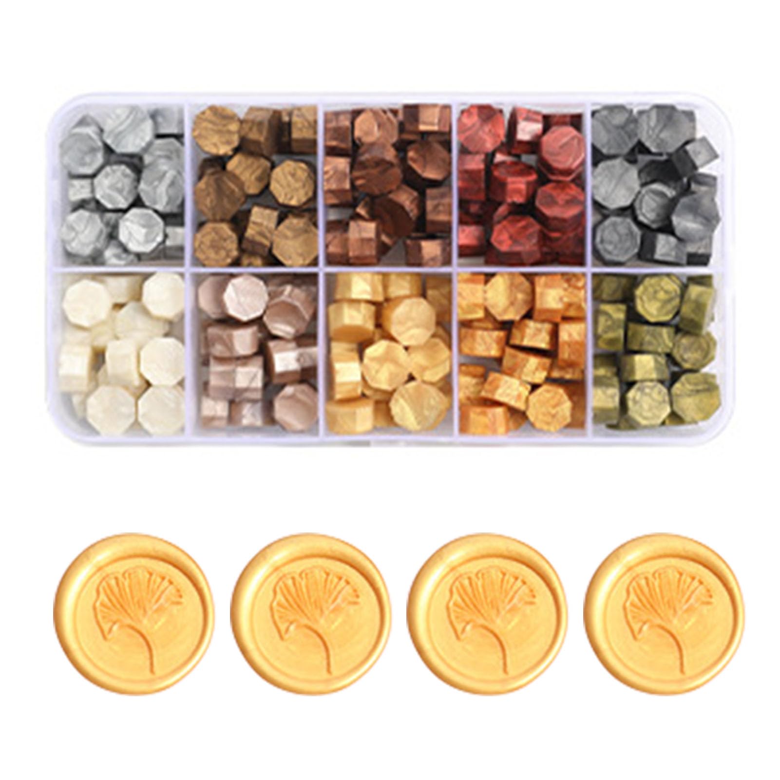 200pcs Stamp Wax Seal Bead,Set of Gold Powder Seal Stamps,Multifunctional for Wax Seal Stamp Sealing Wedding Invitations,Cards, Envelopes, Gift Decoration(Metallic color) (Metallic)