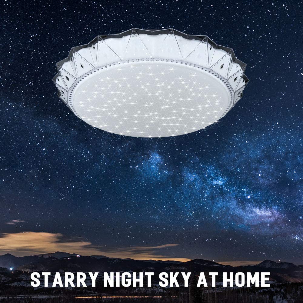 Neporal 6000K LED Ceiling Light Flush Mount 14 Inch 18W 200W Equivalent Contemporary Ceiling Light Fixture for Kitchen Bedroom Hallway Balcony 85-160 Sq.ft