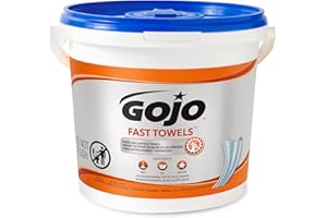GOJO Fast Towels, Fresh Citrus Scent, 130 Count Multi-Purpose Heavy Duty Textured Wet Towels Bucket ...