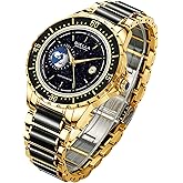 Diella Automatic Mechanical Watches for Men, Luxury Watches for Men | Dial Is Inlaid with Jade and Crown Is Inlaid with Sapphires, Starry Sky Globe Highlights Luminous Display, 5ATM Waterproof