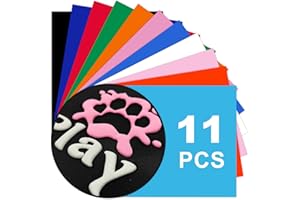SCZENQI Puff Vinyl Heat Transfer, 11 Sheets, 12 x 10inches, 3D Foaming Puff Colorful HTV Iron on Vinyl for T-Shirts DIY Compatible with Cricut or Silhoutte Cameo by SCENQI
