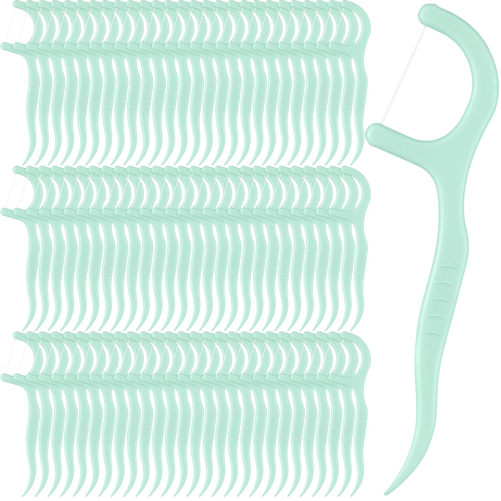 Photo 1 of Baderke 200 Count Floss Picks Bulk Non Breakable Tooth Picks Flosser Dental Floss Sticks for Adults Teeth Cleaning Dental Flossers for Family Pack Travel(Light Green)