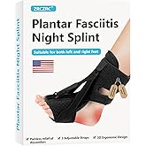 ZRCZRC Plantar Fasciitis Night Splint, 3 Adjustable Straps, 85°-90° Scientific Dorsiflexion, Design Relieves Pain From plantar Fasciitis, Arch Pain, Foot Drop, And Achilles Tendonitis, Black