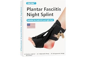 ZRCZRC Plantar Fasciitis Night Splint, 3 Adjustable Straps, 85°-90° Scientific Dorsiflexion, Design Relieves Pain From plantar Fasciitis, Arch Pain, Foot Drop, And Achilles Tendonitis, Black