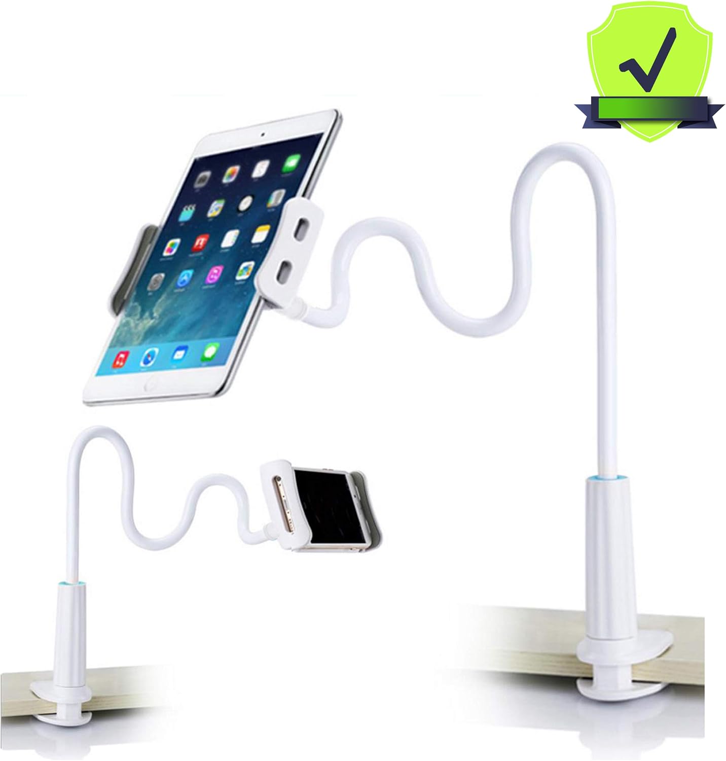 MAGIPEA Tablet Stand Holder, Mount Holder Clip with Grip Flexible Long Arm Gooseneck Compatible with ipad iPhone/Nintendo Switch/Samsung Galaxy Tabs/ Kindle Fire HD - Black: Computers & Accessories