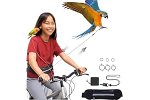 LAMIARAGA Hands-Free Bird Harnesses Suitable for Cycling and Driving Outdoors and Belts self-retracting Fanny Pack Bird Leash suirtable for Parrots Conures Cockatiels