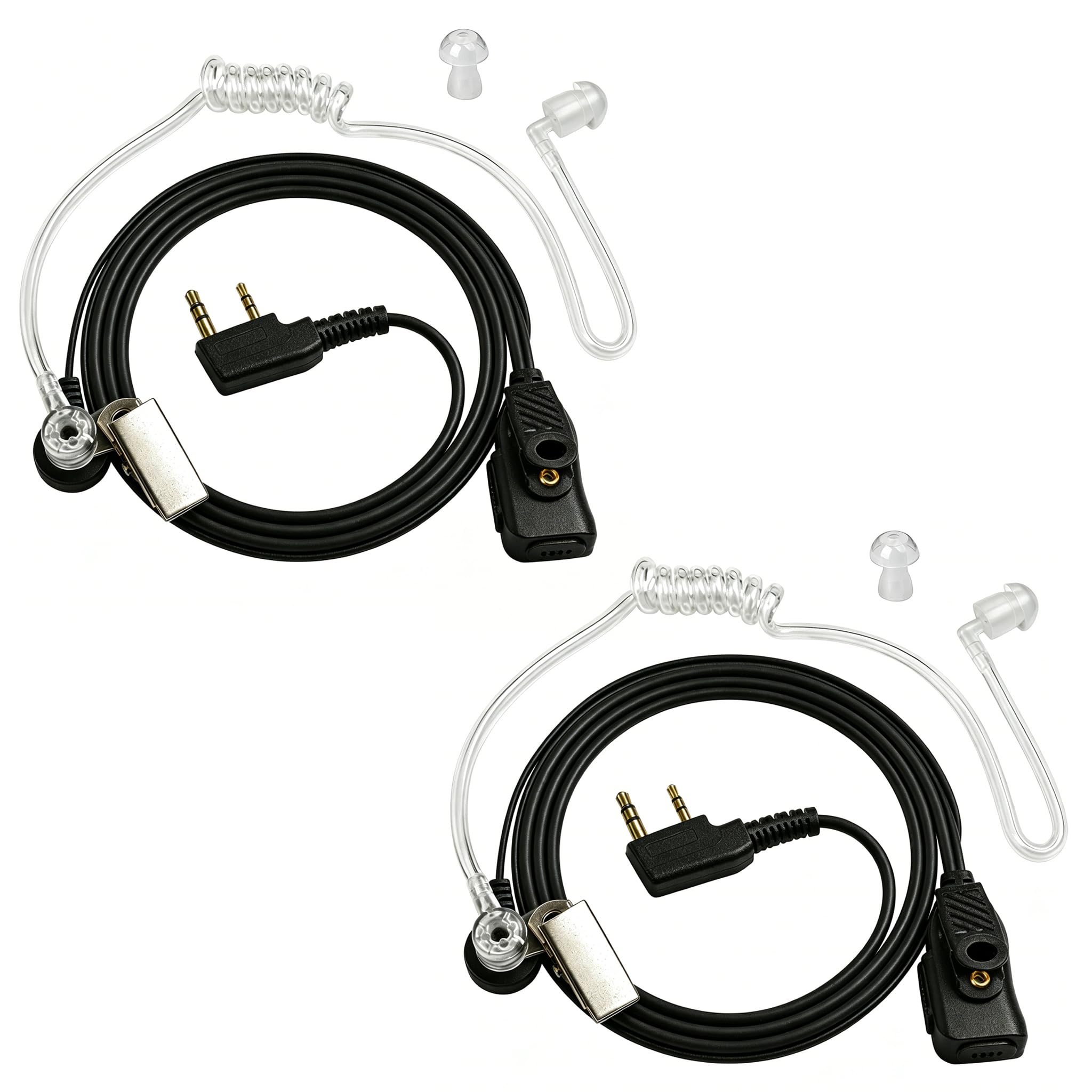 HYS Covert Acoustic Tube 2 Pin Walkie Talkie Earpiece Security Headset Compatible with Baofeng UV-5R 888S Quansheng UVK5 K5(8) Kenwood Two Way Radio (TB03K-2)