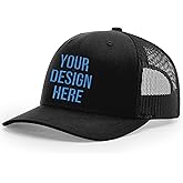 Custom Trucker Hat for Men & Women, Customize Your Own Caps, Text & Logo, Adjustable Snapback Cap Black