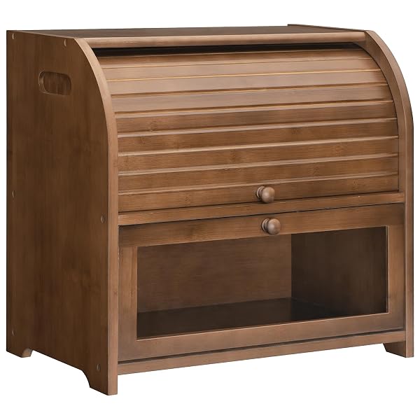 HOOBRO BREAD BOX, BAMBOO BREAD BOX FOR KITCHEN...