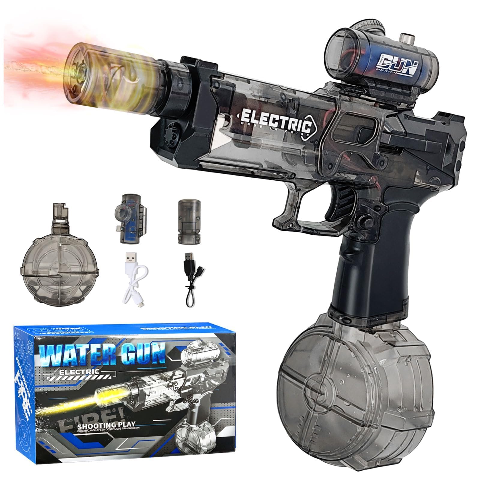 KutaKuta Electric Water Gun, Large Capacity High Powered Squirt Electric Water Pistols, Range 20FT, Automatic Water Gun Pistols with Light Flash for Adults and Kids Summer Pool Party Beach Outdoor