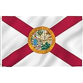 Roll Maven 1 Piece 3x5 Foot Florida Flag | Vivid Color and Fade Proof - Canvas Header and Double Stitched | Lightweight Duty Outdoor Polyester FL State Flags with Brass Grommets (3 x 5 Ft)