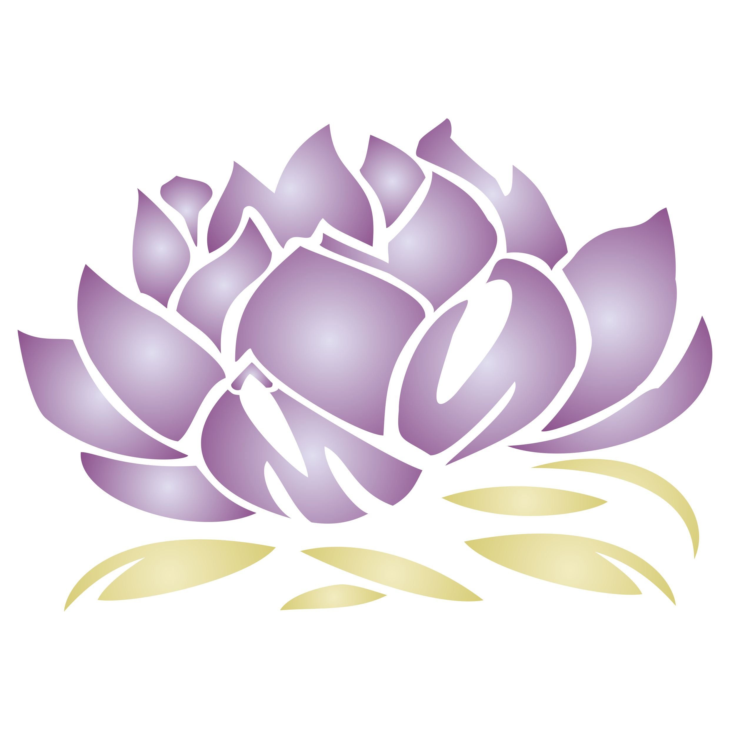 Lotus Blossom Stencil - 16.5 x 11.5cm (XS) - Reusable Large Asian Oriental Lotus Flower Wall Stencil Template