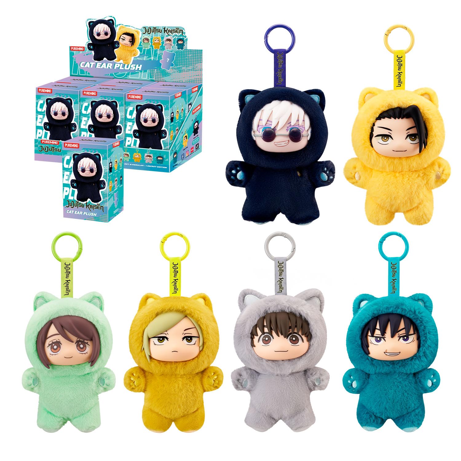 Photo 1 of puremind JJK Blind Box Plush Figures 6-Pack - Officially Licensed Jujutsu Kaisen Vinyl Plush Mini Figures, Fully Articulated Poseable Display, 5.5'' Anime Collectible Gift Set