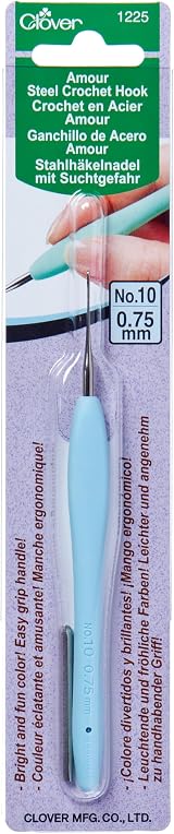 Clover Amour Crochet Hook 0.75mm Blue Brand New