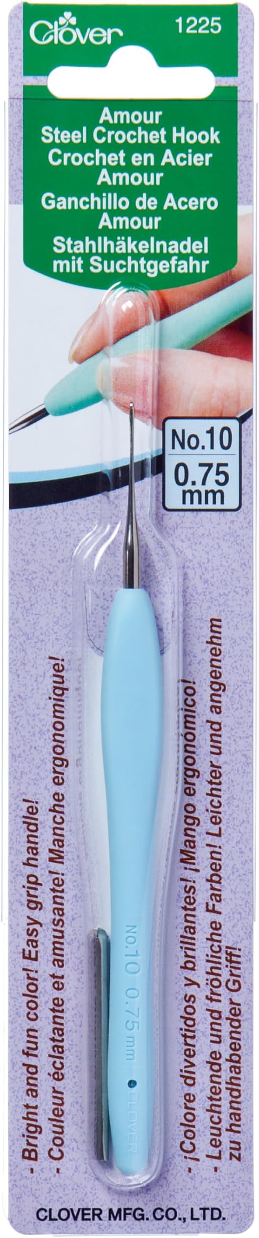 Clover Amour Crochet Hook 0.75mm Blue Brand New