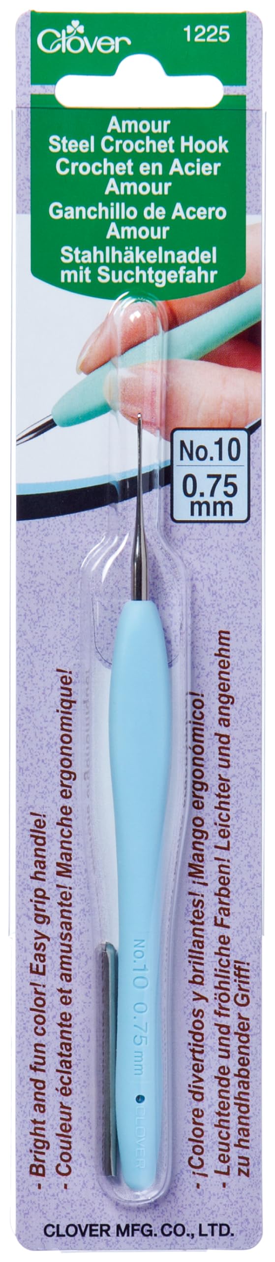 clover Amour Crochet Hook: 0.75mm, Blue