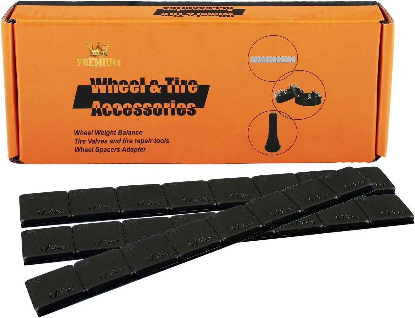 Rying Wheel Weights Black 1/2oz, 72 oz/Box, 144pcs, 0