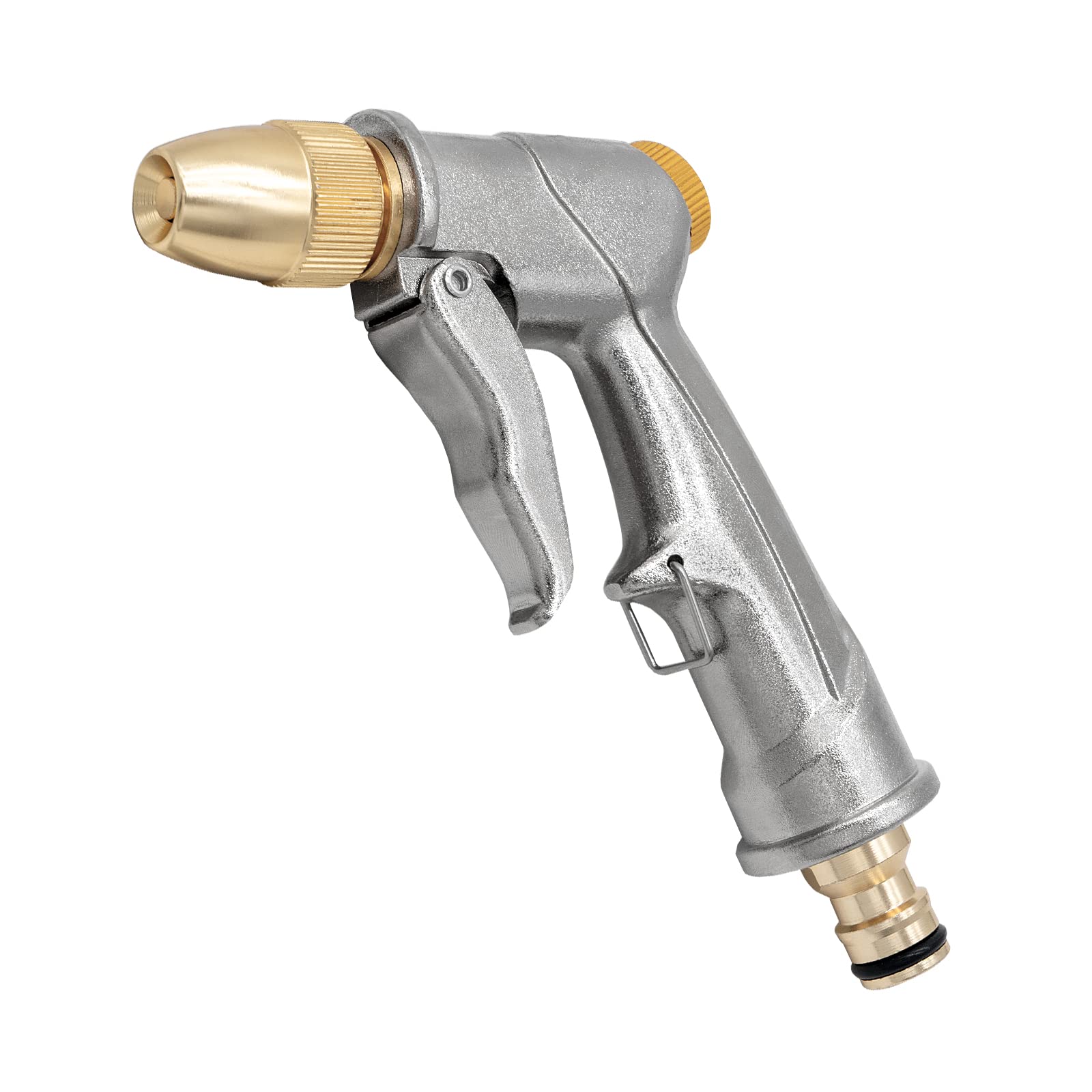 DERASL High Pressure Spray Gun - Full Brass Nozzle with 4 Watering Patterns, Ideal for Car Washing, Plant Watering, Cleaning, and Pet Showering