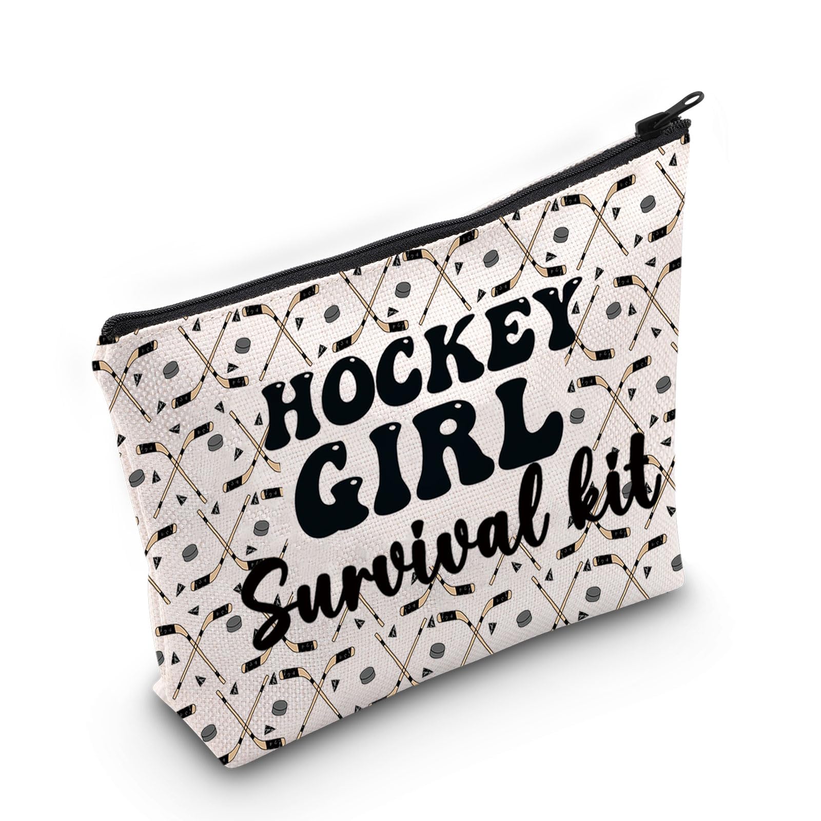 WZMPA Hockey Girl Survival Kit Hockey Lover Gift Hockey Player Makeup Pouch Bag Ice Hockey Sports Merchandise, Hockey Girl, Fit — image 1