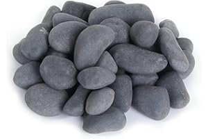 Ausluru 11LB Stone Pebbles River Rocks, 100% Natural Hand-Picked Premium Decorative Pebbles, Ideal for Garden Landscaping, Home Decor, Aquariums, Painting, Crafting and Gifts, Onyx Black