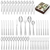 KINGSTONE Silverware Set, 65-Piece Flatware Set for