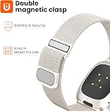 Yoohoo Straps for Versa 3/4 and Sense 2 Stainless Steel Double Magnetic Clasp view 2