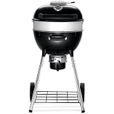 Napoleon PRO18 Compact Charcoal Kettle Grill, Black, Porcelain-Enameled Lid and Bowl, Chrome-Plated Cooking Grid