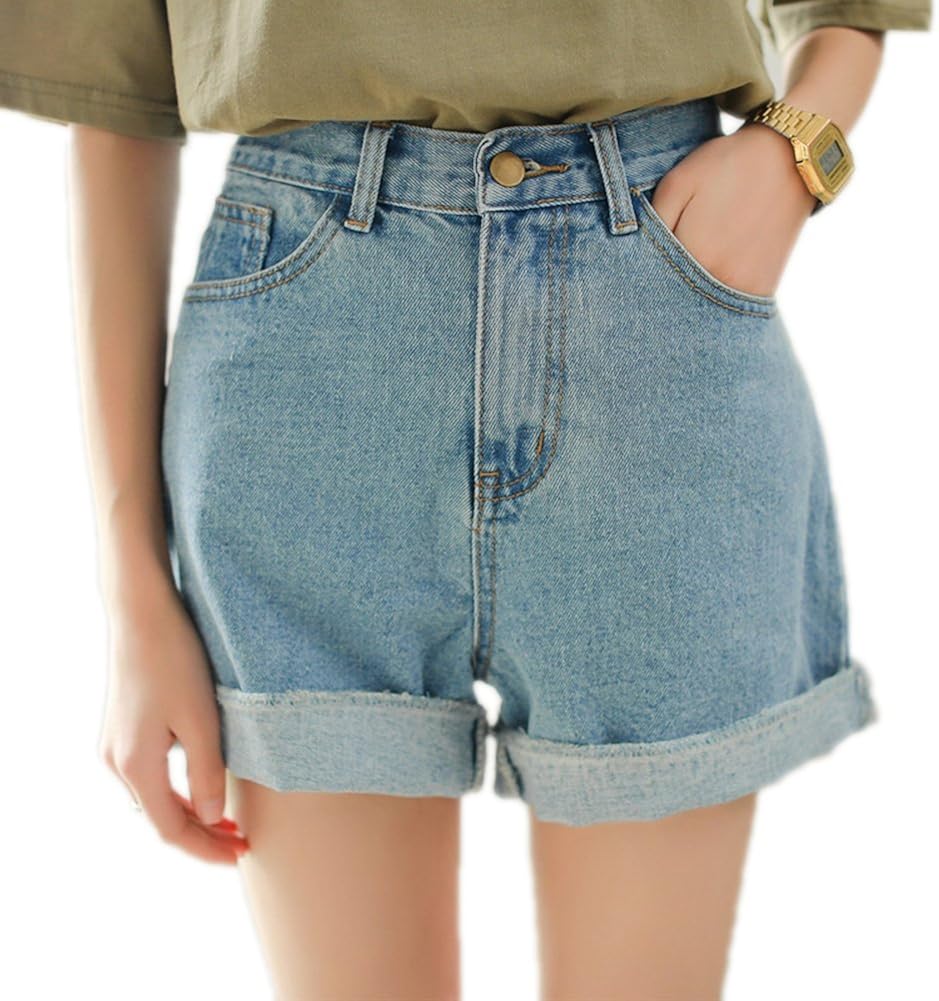 high waisted rolled shorts