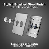 BG Electrical Intelligent Double Wall Dimmer Switch 2 Way Brushed Steel 200W view 2