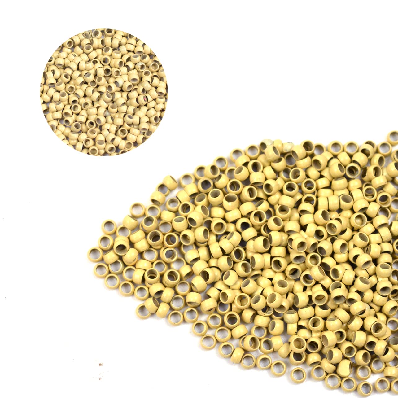 500 Pcs 2.5mm Nano Beads Micro Links Copper Nano Rings Hair Beads for Hair Extensions (Blonde)